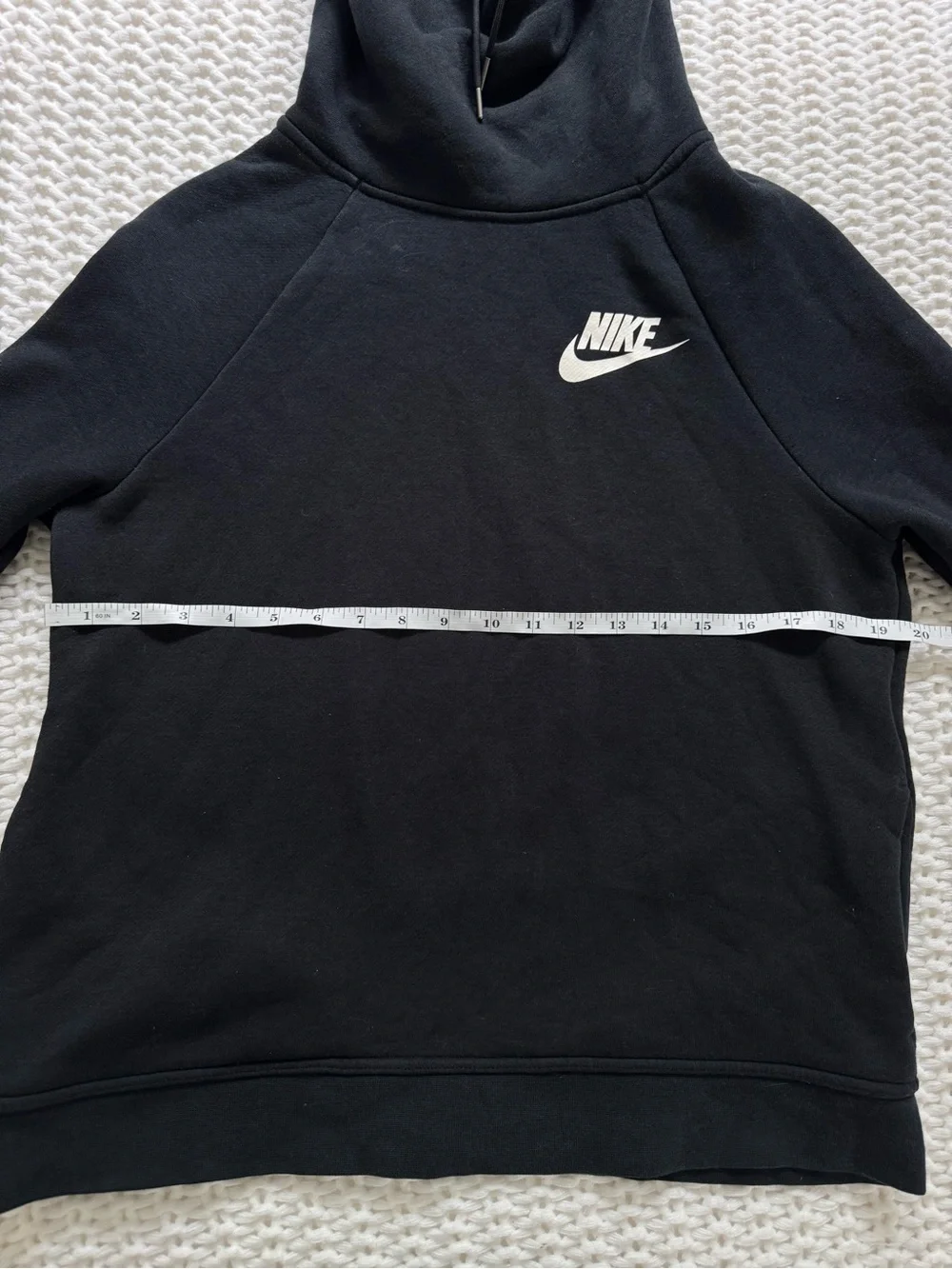 Nike Black Hoodie Sweatshirt with White Swoosh